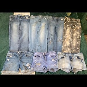 Bundle Of Jeans And Jean Shorts